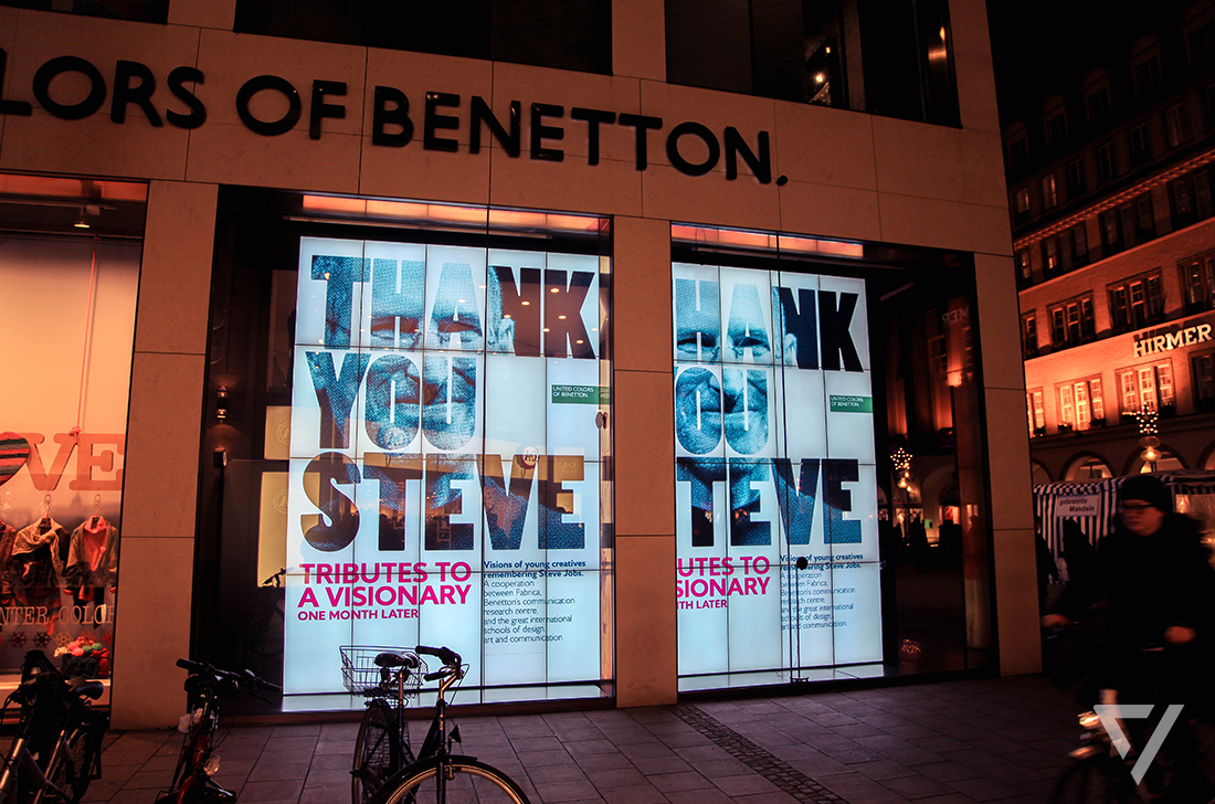 united colors of benetton live window Tribute to Steve Jobs